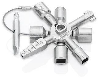 Ключ TwinKey крестовой 8-лучевой для стандартных шкафов Knipex KN-001101