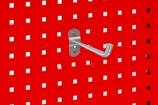Крючок изогнутый длиной 120 мм для перфорированных панелей с квадратной перфорацией, mte 2960050112