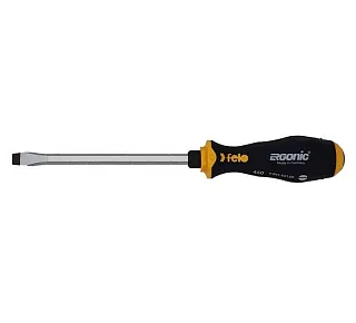 Отвертка усиленная с прямым шлицем (Slotted), трехкомпонентная рукоятка, 1.6X9.0Х150, FELO 45009040