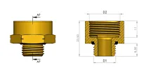 Переходник тип2 НР М16x1,5мм-ВН М22x1,5мм, латунь 6997654566