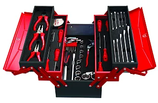 Ящик раскладной с инструментами (набор для механиков), металлический, 62 предметов, 190х420х200, 5 секций, IZELTAS, 8420005063, 13000002568 8420005063