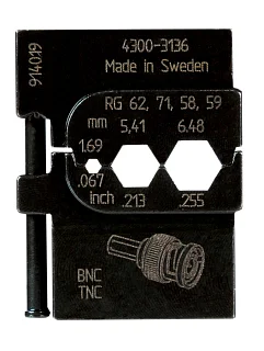 Матрица для разъемов BNC / TNC коаксиальных кабелей RG62 RG71 RG58 RG59 Wurth 0714107323