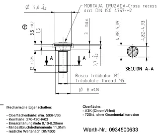 ВИНТ DIN7500 (A3K) H2 M5Х12 0934500633