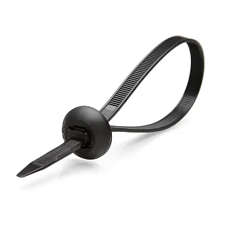 Хомут пластиковый с подвижным замком 8,0х380 мм черный 5997741889