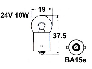 Автолампа R10W 24 В 10 Вт BA15S Autoline 5997749915
