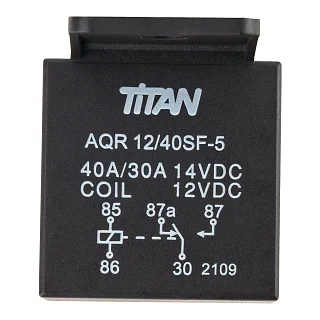 Реле 5 контактов без разъема 40 А 12 В флюсостойкий пылезащищенный пластиковый корпус 27x28x25 мм 055566020