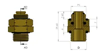 Соединение шарнирное НР Р5 - НР М16x1,5мм, латунь 6997650516