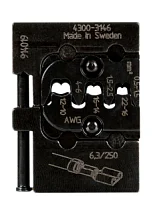 Матрица для плоских неизолированных наконечников 6,3 мм 0,5-1,5 / 1,5-2,5 / 4-6 мм2 Wurth 0714107320