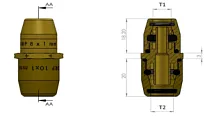 Переходник прямой разборный с трубки D6x1,0мм на трубку D8x1,0мм, латунь 6997620608