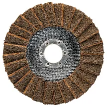Круг лепестковый торцевой флисовый изогнутый КЛТ2 D125X22,2 мм, нормальный корунд (NC), зерно грубое (100-150), mte 2585312510 