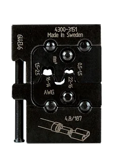 Матрица для плоских неизолированных наконечников 4,8 мм 0,5-1,5 / 1,5-2,5 мм2 Wurth 0714107319