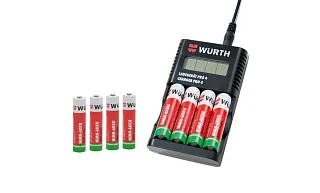 Комплект зарядного устройства Pro 4 с батарейками 4хAAA, 4xAA, Wurth 0827405