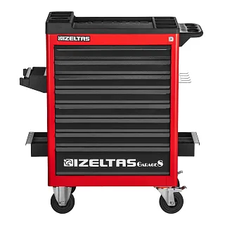 Тележка инструментальная серии GARAGE без инструментов, 8 выдвижных ящиков, цвет красно-черный, IZELTAS, 8242321008/13000002428 8242321008