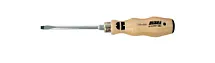 Отвертка с прямым шлицем (Slotted), деревянная рукоятка, 1.0X5.5Х100, Wurth 0613041055