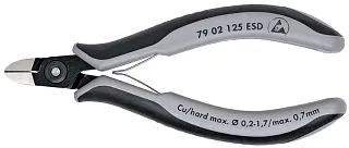Бокорезы для электроники ESD с круглой головкой длина 125 мм Knipex KN-7902125ESD