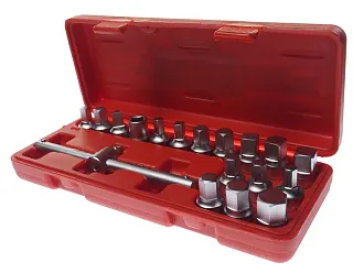 Набор головок для отворачивания масляных пробок 18 предметов, JTC JTC-JW0895