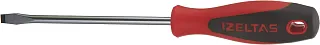 Отвертка ERGONOMIK с прямым шлицем (Slotted), двухкомпонентная рукоятка, 1.2Х6.5Х100, IZELTAS, 4350176100, 13000001416 4350176100