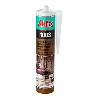Силикон санитарный 100S белый 280 мл, Akfix SA032