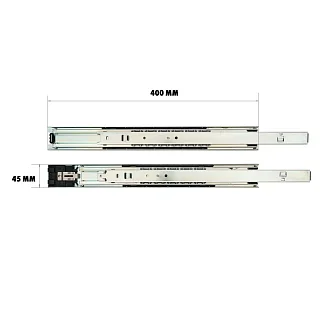 Направляющие для инструментальной тележки серии PREMIUM, PRO, GARAGE, XXL, комплект (1 пара), 45X400 мм, IZELTAS, 20000000433 20000000433