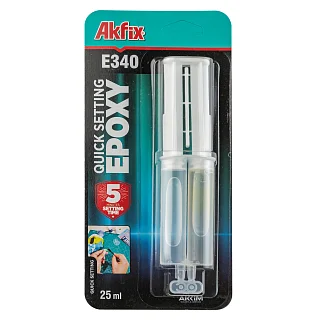 Клей эпоксидный 2к E340  25 мл, Akfix AKU474