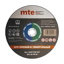 Круг отрезной RL универсальный D230X1,9X22,2 мм, mte 2669230231 