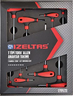Набор ключей TORX Т-обр. Т9-Т40 с рукояткой 8 предметов в ложементе IZELTAS, 4909008108, 13000001616 4909008108