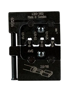 Матрица для плоских неизолированных наконечников 2,8 мм 0,1-0,25 / 0,25-0,5 / 0,5-1 мм2 Wurth 0714107318