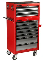 Тележка инструментальная с инстументальным ящиком и набором инструментов 578 предметов, 9 выдвижных ящиков, цвет красно-черный, JTC JTC-3931+5639+578