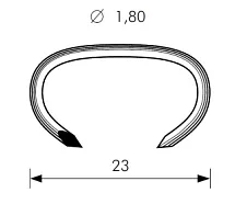 Скоба крепления обивки HOG RING HR23, оцинкованная сталь, упаковка 1000 штук 250050008