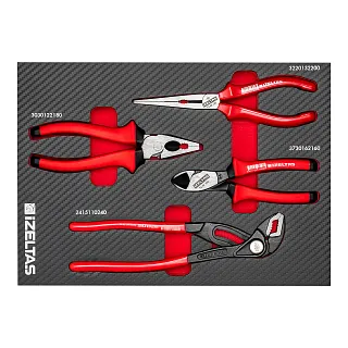 Набор шарнирно-губцевого инструмента в ложементе карбон 250x350х30мм 4 предмета IZELTAS 2965905105