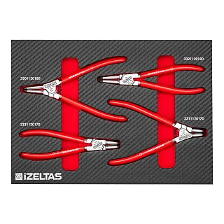 Набор съемников стопорных колец в ложементе карбон 250x350х30мм 4 предмета IZELTAS 2965905110