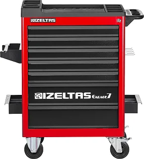 Тележка инструментальная серии GARAGE без инструментов, 7 выдвижных ящиков, красно-черный, IZELTAS, 8242321007, 13000002427 8242321007