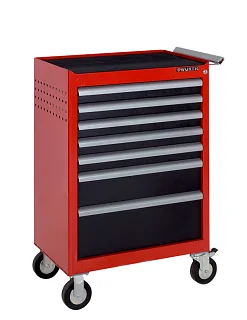 Тележка инструментальная серии WIDE (WE-7) без инструментов, 7 выдвижных ящиков, цвет - красно-черный, WURTH 0962636007