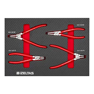 Набор съемников стопорных колец в ложементе карбон 274x400х30мм 4 предмета IZELTAS 2965905311