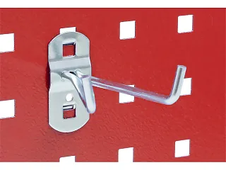 Крючок двойной изогнутый длиной 75 мм для перфорированных панелей с квадратной перфорацией, mte 2960050121