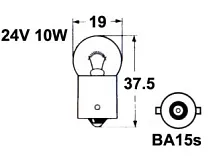 Автолампа R10W 24 В 10 Вт BA15S Autoline 5997749915