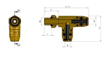 Тройник вертикальный L-образный со сгоном НР М16x1,5мм-D8х1,0мм-D8х1,0мм, латунь 6997691608
