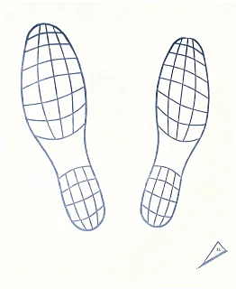 Коврик двухслойный  "Следы ног" по длине 405мм х 525мм, коробка 500штук 9500007961