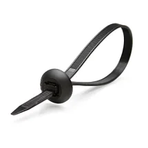 Хомут пластиковый с подвижным замком 8,0х380 мм черный 5997741889