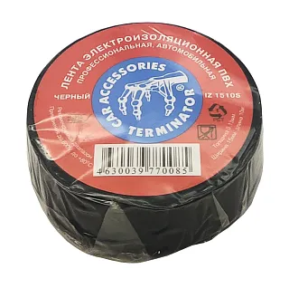 Изолента ПВХ IZ1510S 15х0,13 мм, длина рулона 10 м, черная, Terminator 5997701765