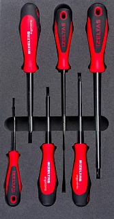 Набор отверток ERGONOMIK в ложементе, крестообразный (PH) шлиц, двухкомпонентная рукоятка, 6 предметов, IZELTAS, 4370008106 4370008106