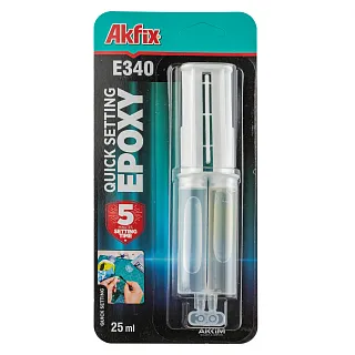 Клей эпоксидный 2к E340  25 мл, Akfix AKU474