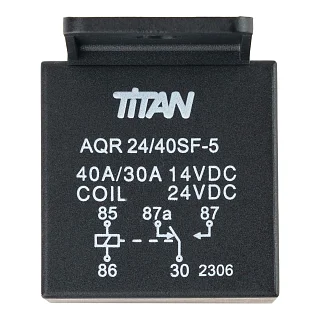 Реле 5 контактов без разъема 40А 24В флюсостойкий пылезащитный пластиковый корпус 27x28x25 мм 0555660524