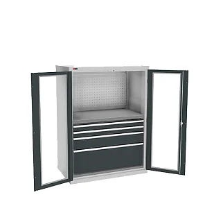 Шкаф инструментальный с дверьми с окнами ВС-053-02 13.0504-103