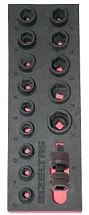 Набор ударных головок 1/2" в ложементе 15 предметов, габариты 115X335, IZELTAS, 2965905214 2965905214