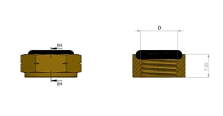 Контргайка с уплотнительным кольцом M16x1,5мм, латунь 6997650816