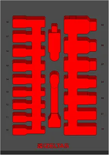 Пустой ложемент для набора усиленных удлиненных головок 1/2 EVA карбон 274х400х30мм 2955905308