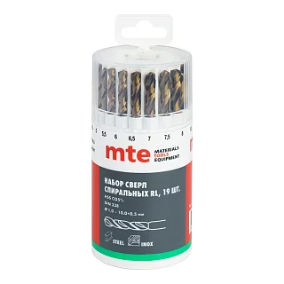 НАБОР СВЕРЛ RL HSSCO5 DIN338 D(1-10) ЦИЛ 19ШТ 2617400011