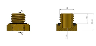 Заглушка НР М16x1,5мм, латунь 6997650716