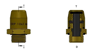 Фитинг прямой разборный НР M16x1,5мм под трубку D8x1,0мм, латунь 6997610816